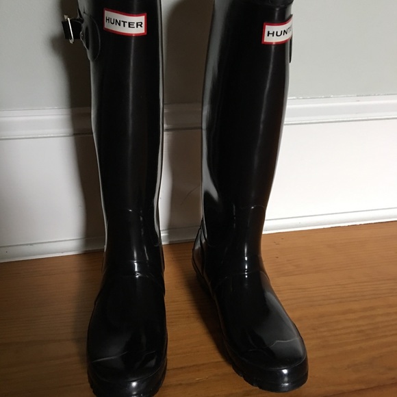 Hunter Shoes - Black Glossy Hunter Boots
